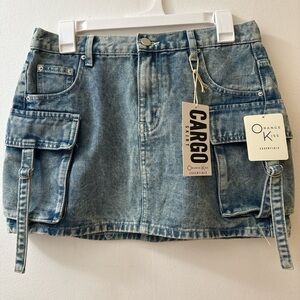Orange Kiss Women's Denim Cargo Skirt